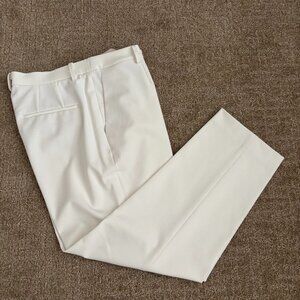 White Uniqlo Tapered Suit Pants